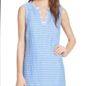 Vineyard Vines Blue sleeveless dress with pink design. Fully lined size 12 NWOT